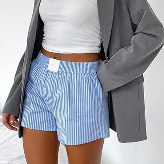Brenda – Loose Comfortable Striped Shorts with Pockets