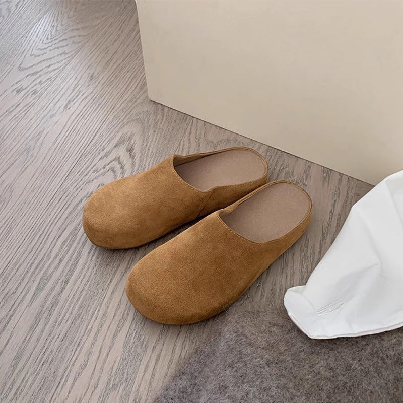Victoria – Vegan Leather Slip-on Slippers with Thick Sole