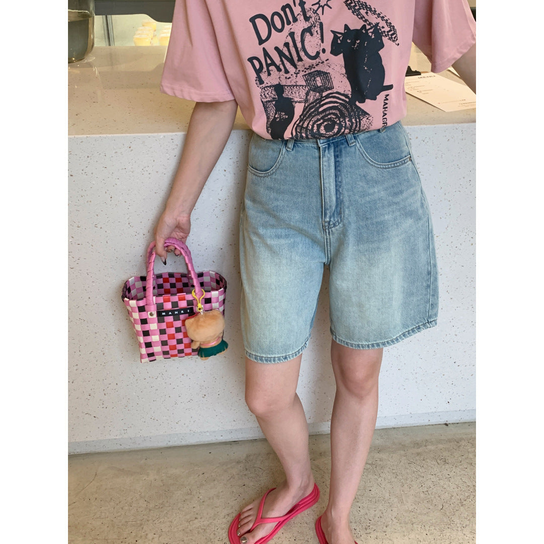 Shannon – Retro High-Waist Denim Shorts
