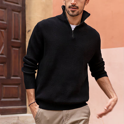Donald – Men's High Neck Polo Shirt with Zip