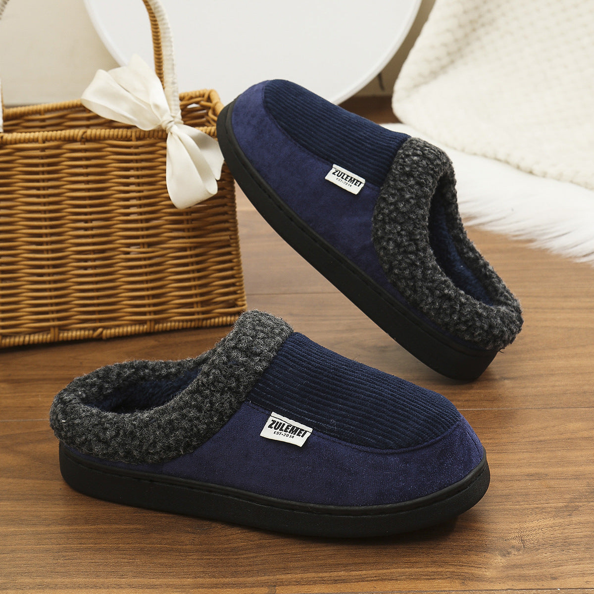 Imogen – Cozy Cotton Striped Indoor Slippers