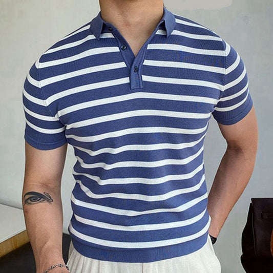 Gilbert – Blue Striped Business Polo