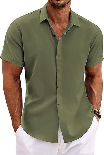 Terence – Men's Short Sleeve Casual Buckle Shirt
