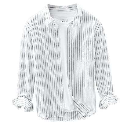 Gregory – Men's Cotton Striped Cardigan Shirt