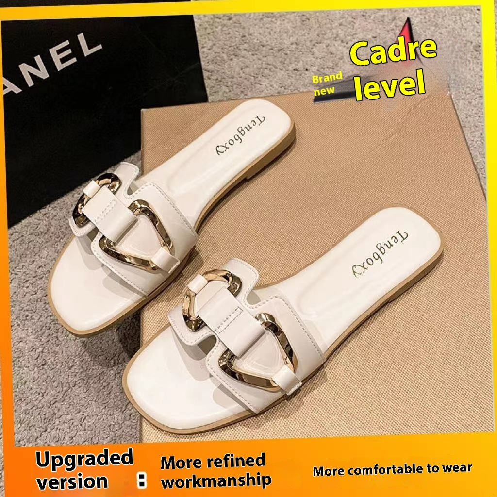 Christina – Flat Summer Slippers in Premium Vegan Leather