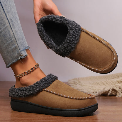 Tara – Cozy Indoor Cotton Slippers with Half-covered Heel