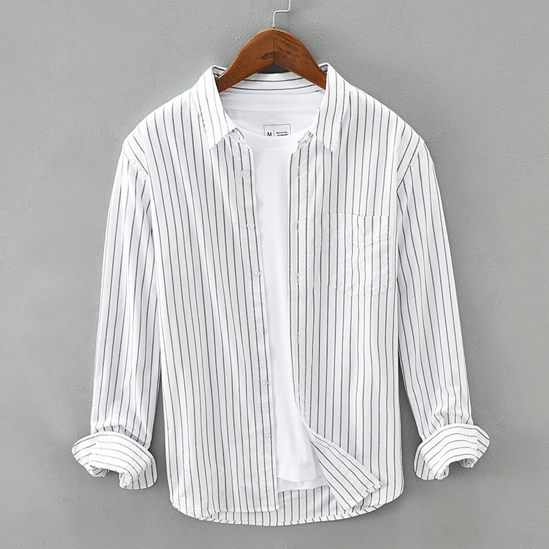 Gregory – Men's Cotton Striped Cardigan Shirt