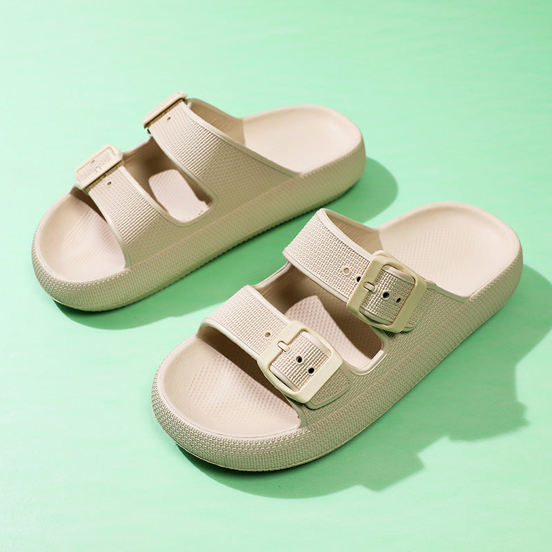 Susan – Soft Platform Double Buckle Slippers