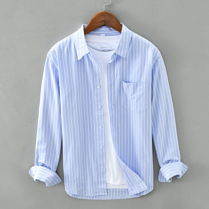 Gregory – Men's Cotton Striped Cardigan Shirt