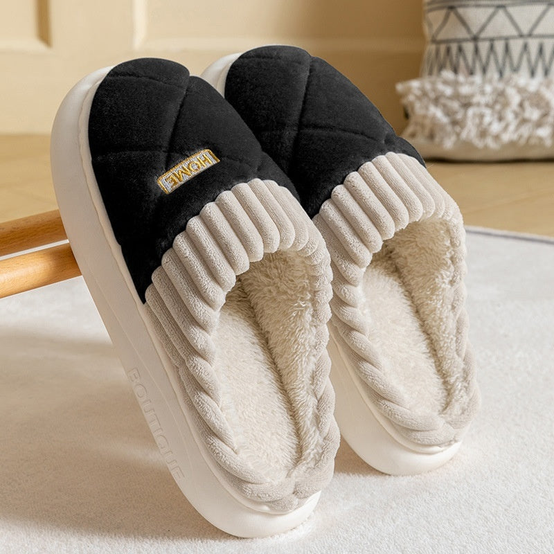 Victoria – Rhombic Stitch Plush Slippers