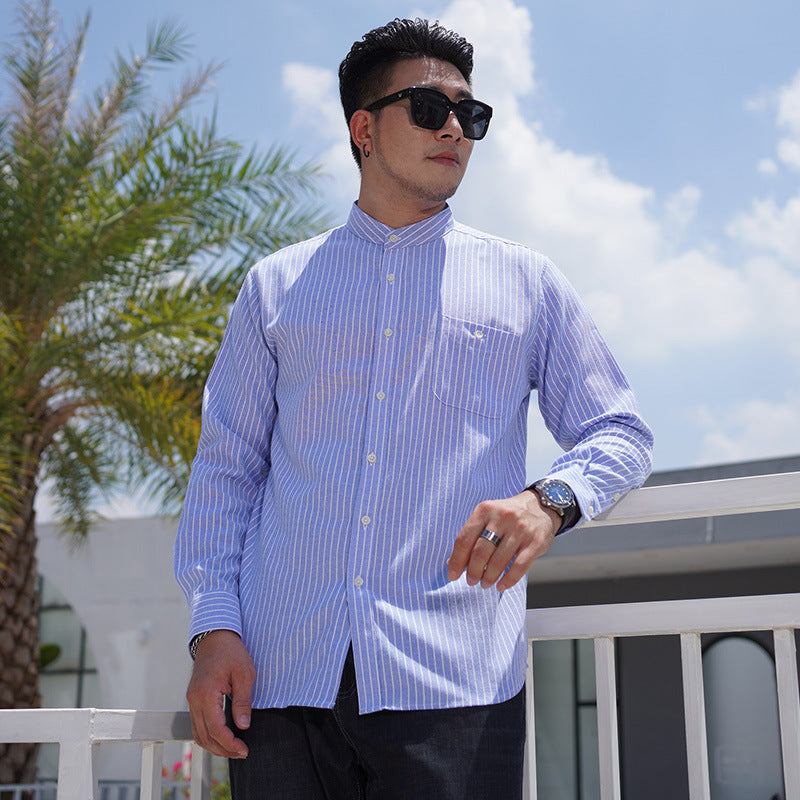 Francis – Casual Striped Stand Collar Shirt