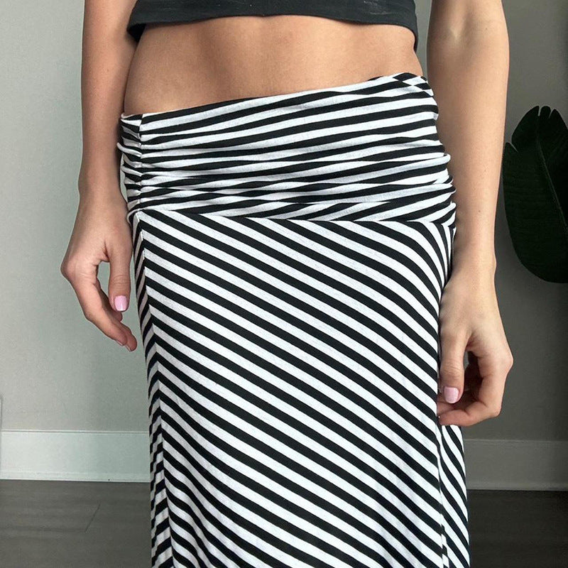Stephanie – High Waist Elastic Hip Long Skirt