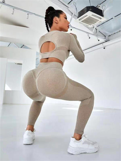 Rachael – Seamless Fitness Set with Hollow Design
