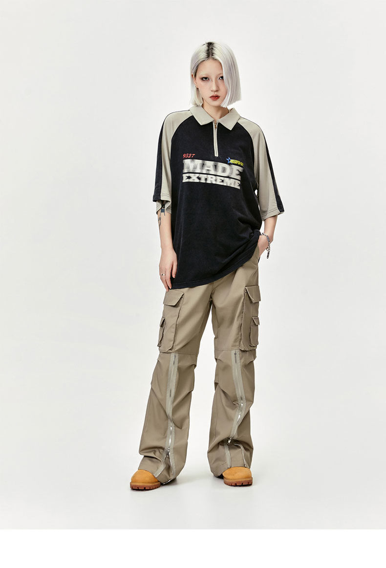 Giles – Retro Contrast Half-Zip Polo