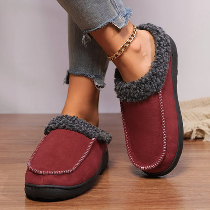 Tara – Cozy Indoor Cotton Slippers with Half-covered Heel