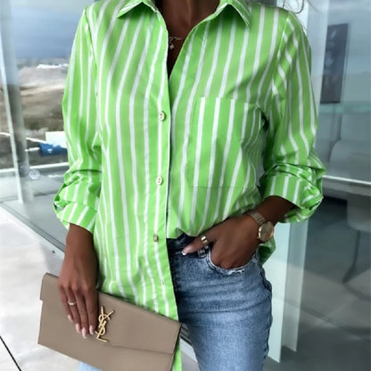 Kathleen – Elegant Long Sleeve Striped Shirt