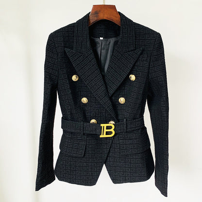 Karen – Women's Double Breasted Slim Fit Blazer with Labyrinth Graphic