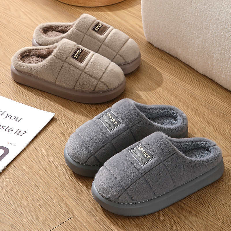Aidan – Men's Warm Woolen Slippers with Thick Sole