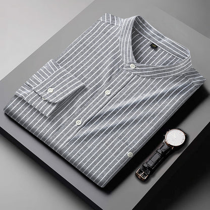 Francis – Casual Striped Stand Collar Shirt
