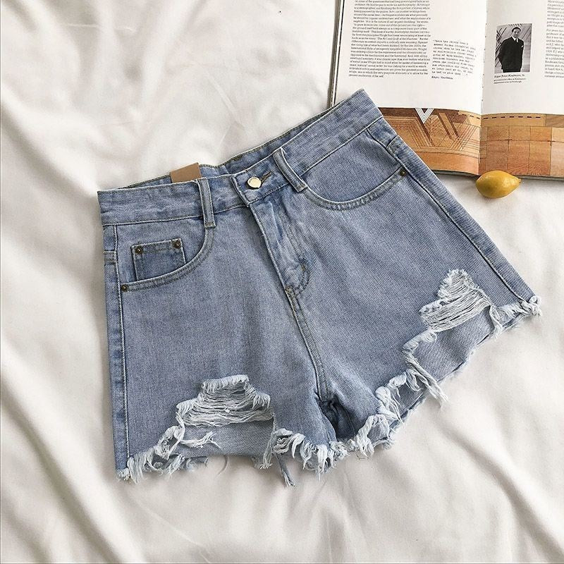 Lydia – Women's High Waist Loose Denim Shorts