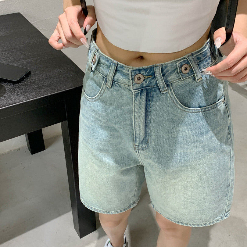 Shannon – Retro High-Waist Denim Shorts