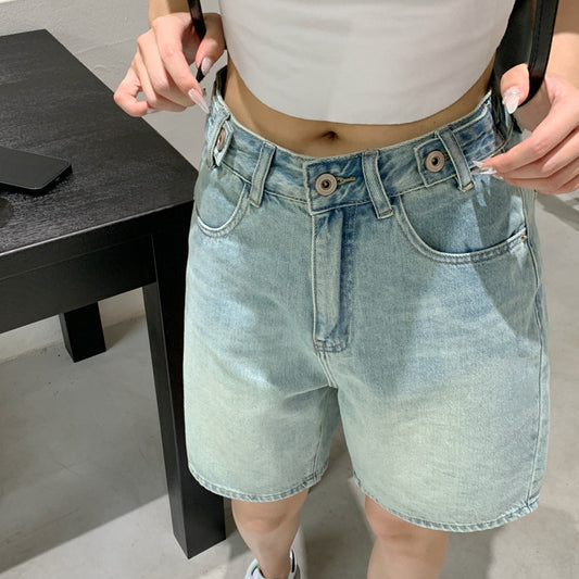 Shannon – Retro High-Waist Denim Shorts