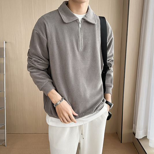 Victor – Men's Striped Polo Collar Sweater