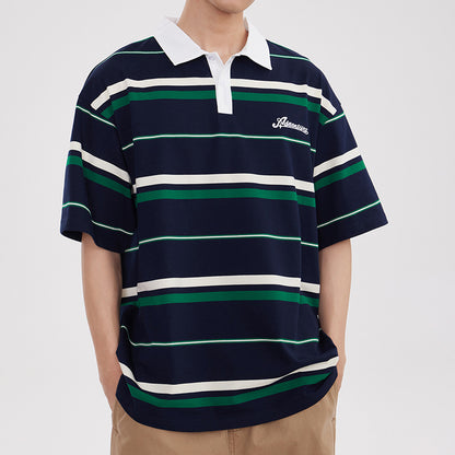 Roger – Retro Striped Polo Shirt
