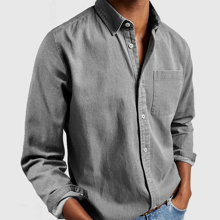 Clive – Men's Long Sleeve Cardigan Shirt