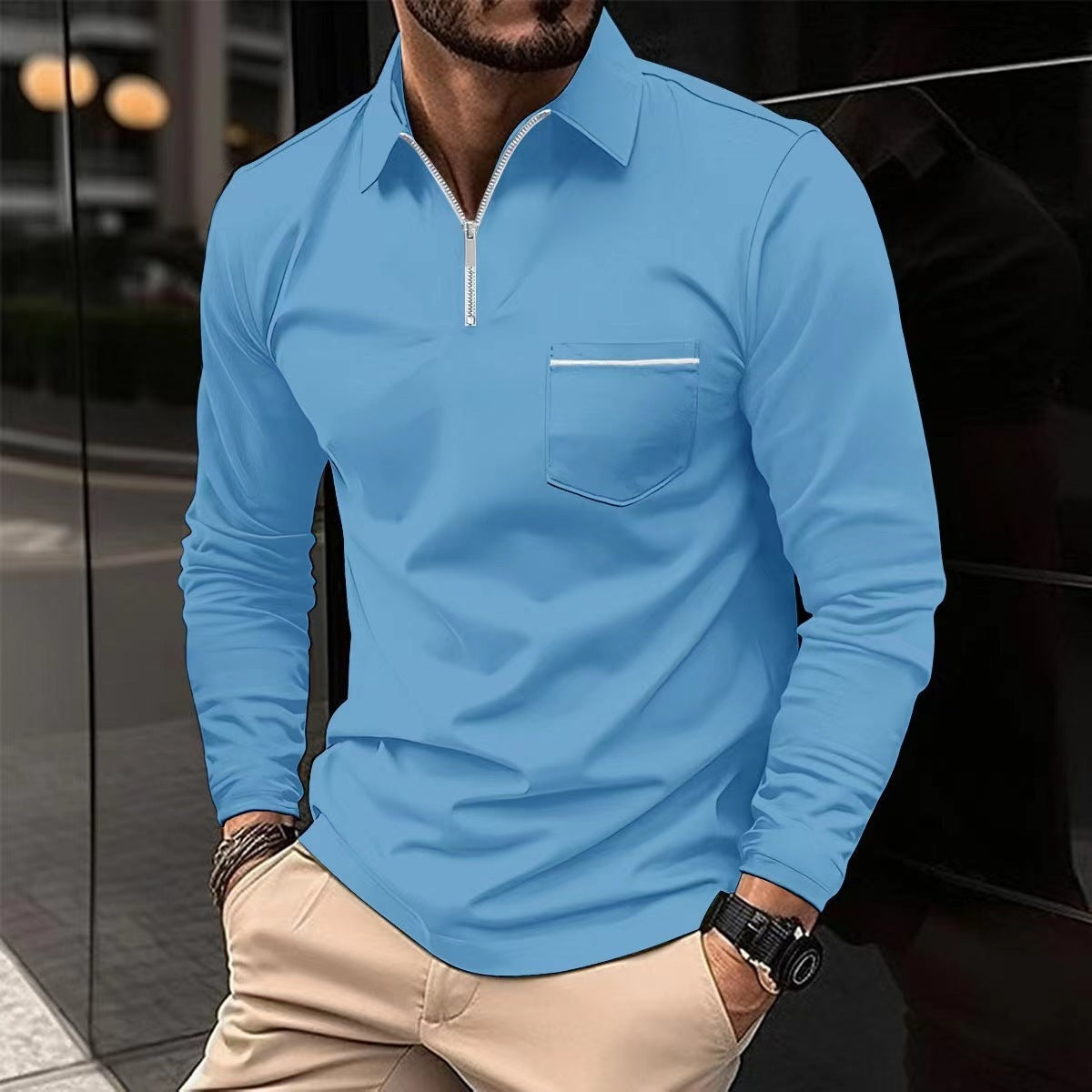 Raymond – Long-Sleeved Sports Polo Shirt