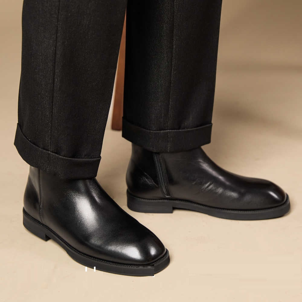 Daniel – Men's Casual Square Toe Vegan Leather High-top Boots