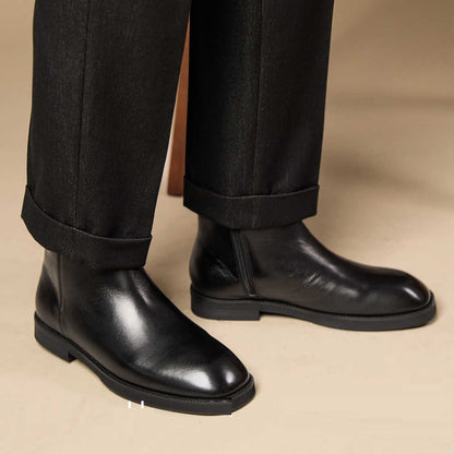 Daniel – Men's Casual Square Toe Vegan Leather High-top Boots