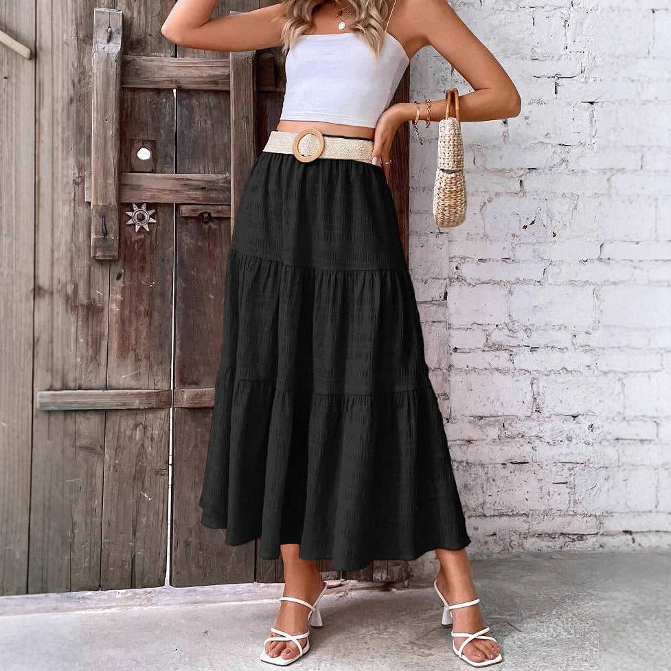 Natasha – Mid-Length Pleated Casual Skirt