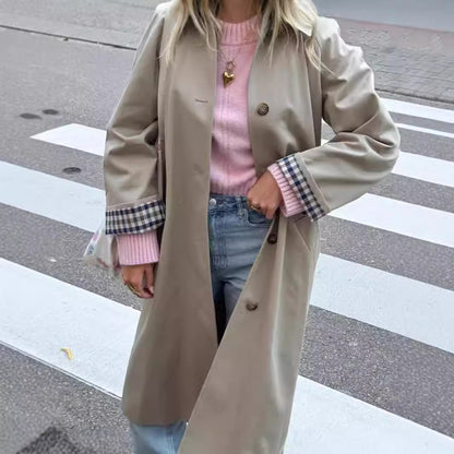 Betty – Khaki Single-Breasted Trench Coat