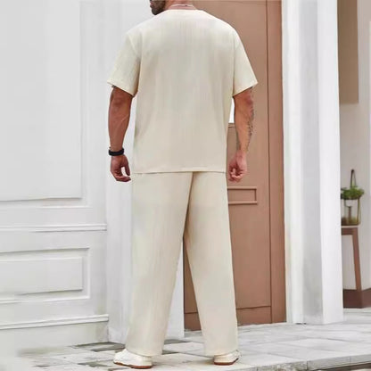 Lewis – Casual Men's Short-Sleeved Suit in Solid Color