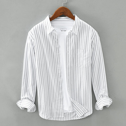 Gregory – Men's Cotton Striped Cardigan Shirt