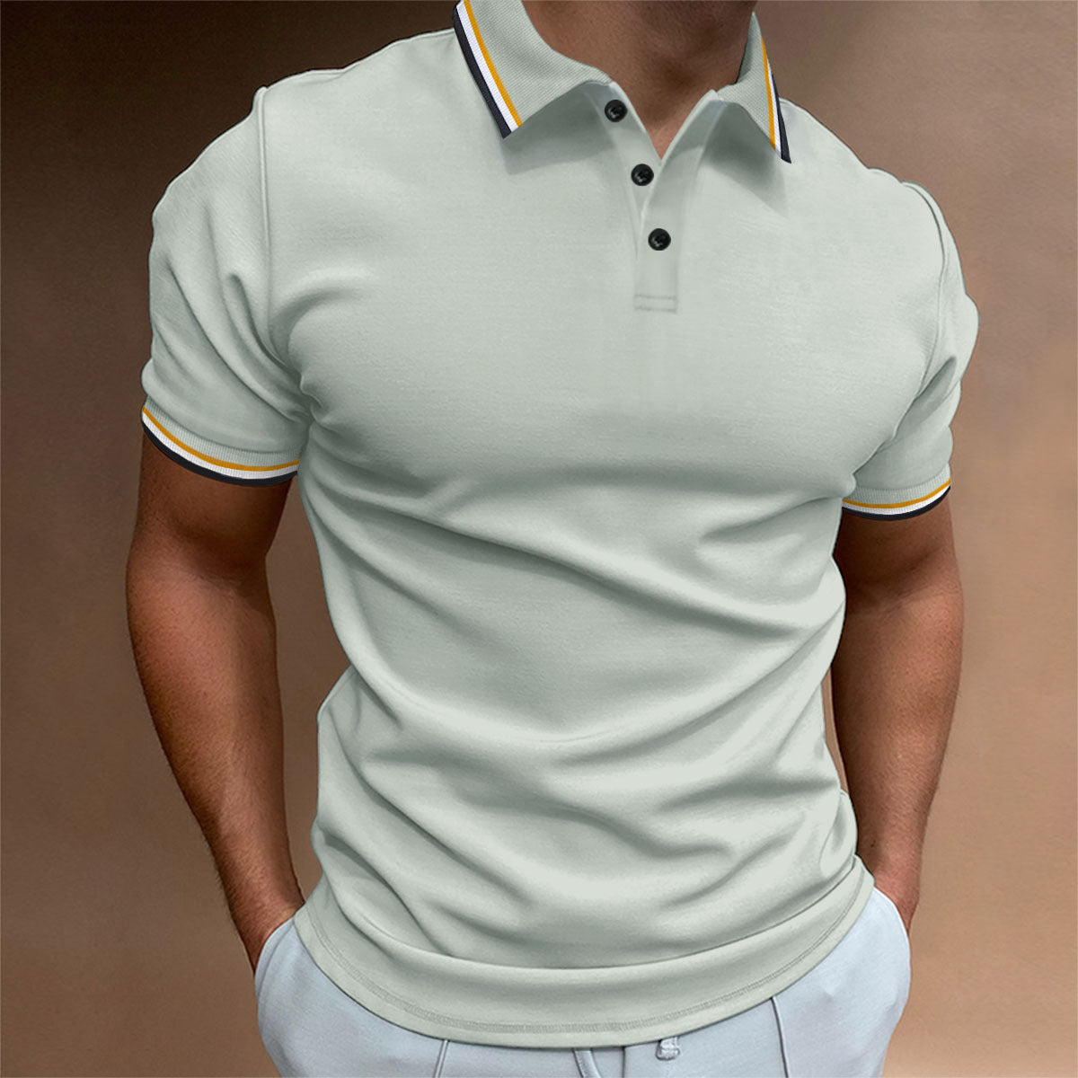 Richard – Slim Ribbed Striped Polo Shirt