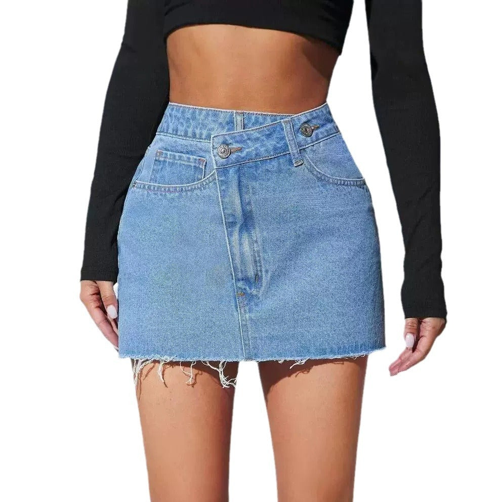 Denise – Irregular Denim Short Skirt
