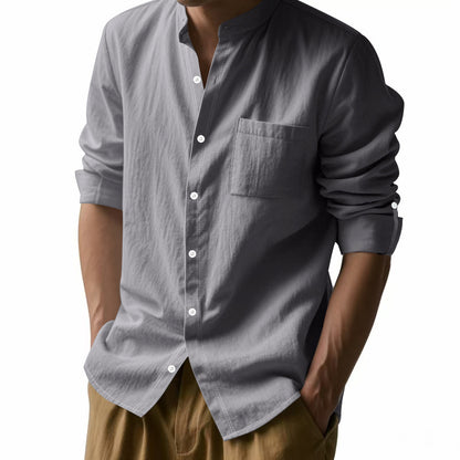 Chris – Casual Men's Linen Pocket Shirt