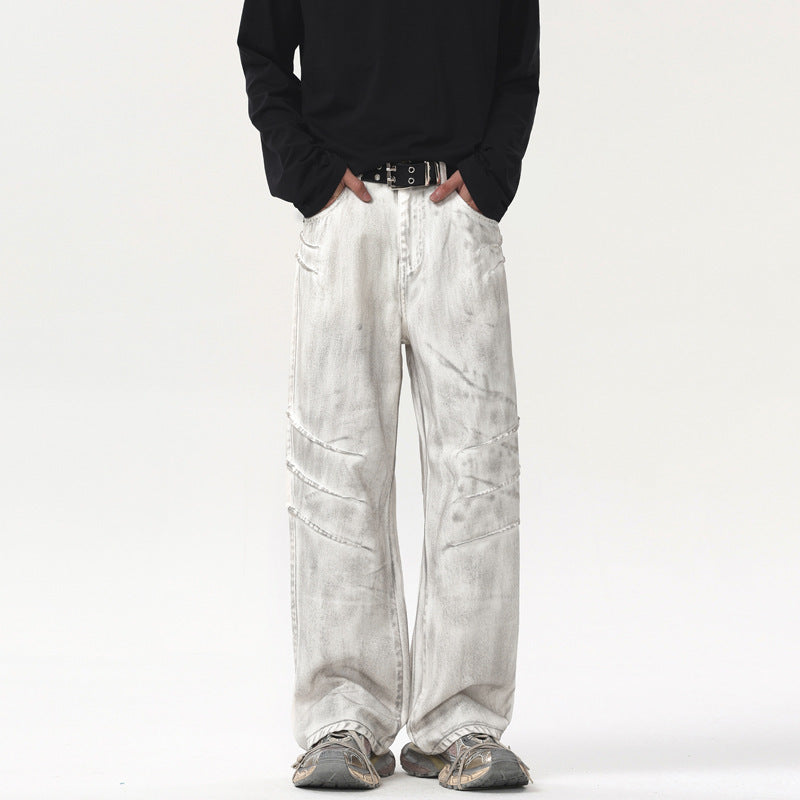 Louis – Men's Retro White Jeans
