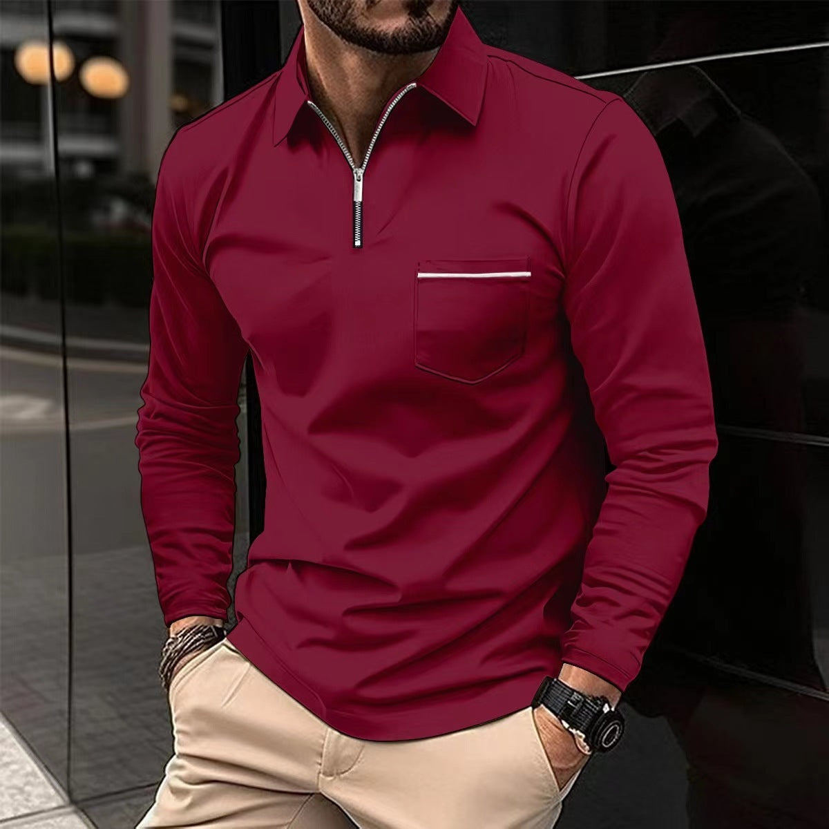 Raymond – Long-Sleeved Sports Polo Shirt