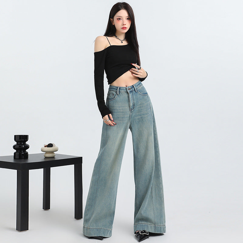 Abigail – Retro High Waist Wide Leg Jeans