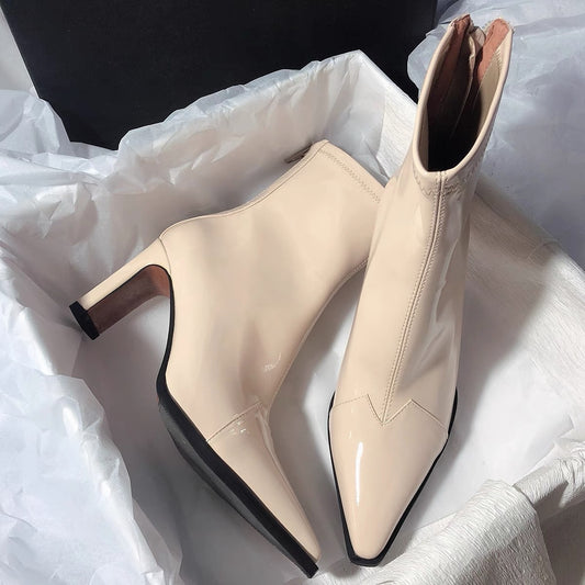 Lydia – Retro Patchwork Ankle Boots