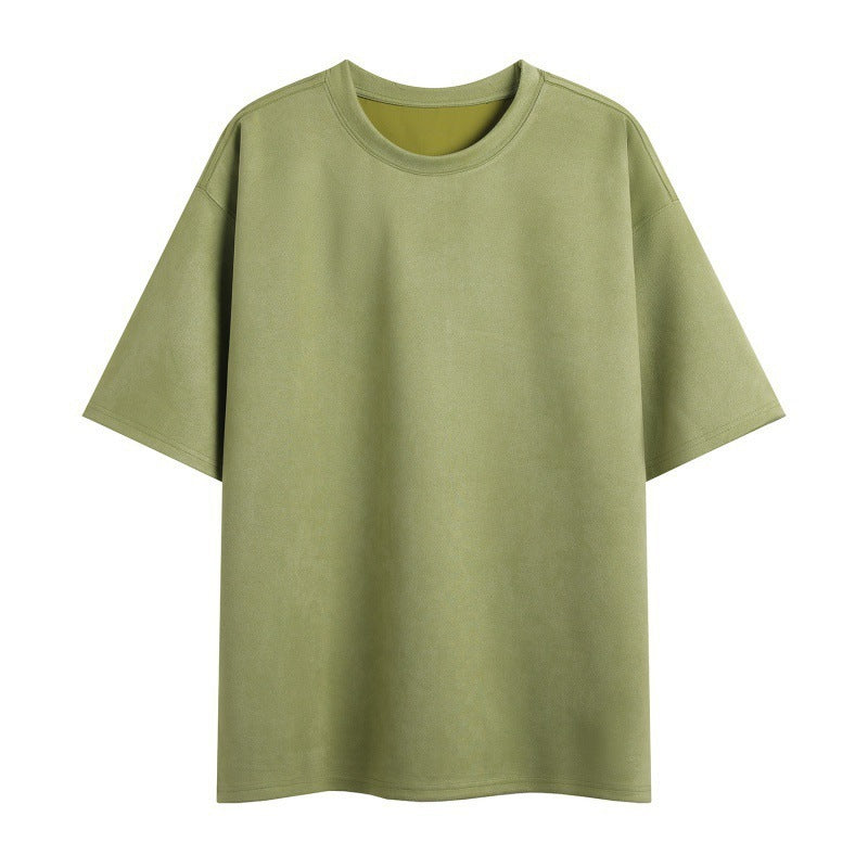 Nigel – Men's Loose Vegan Suede Pullover T-Shirt