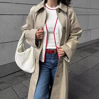 Betty – Khaki Single-Breasted Trench Coat