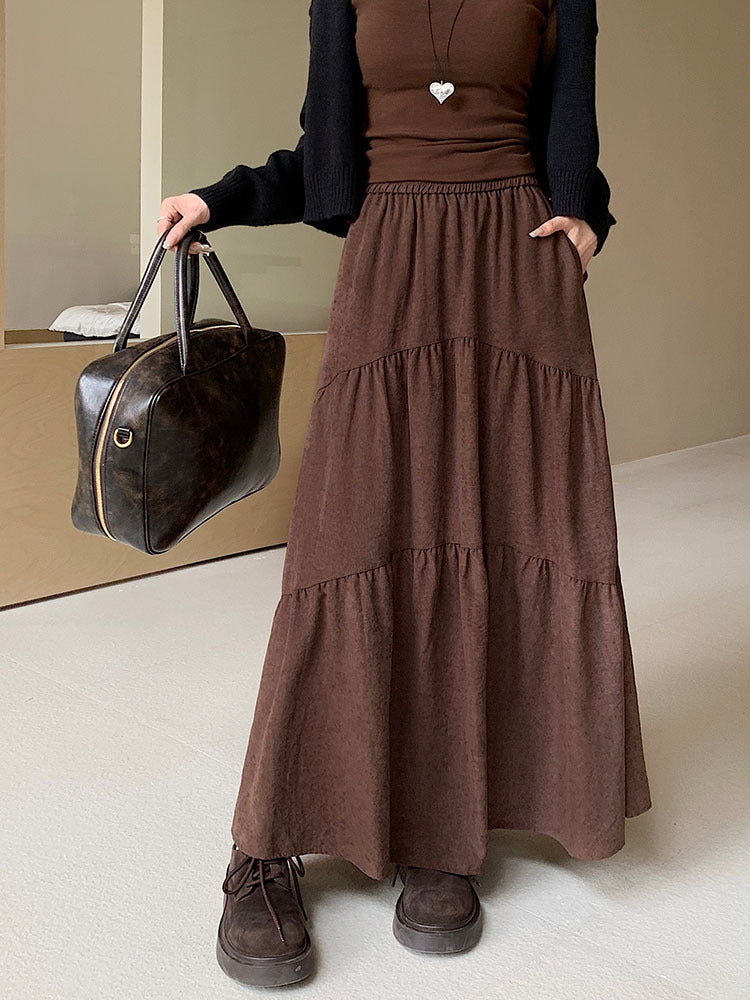 Holly – Pleated Elastic Waist A-Line Dress