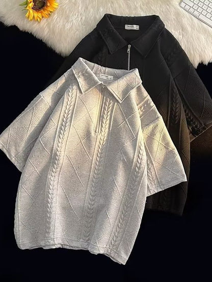 Duncan – Casual Waffle Polo T-Shirt and Shorts Set