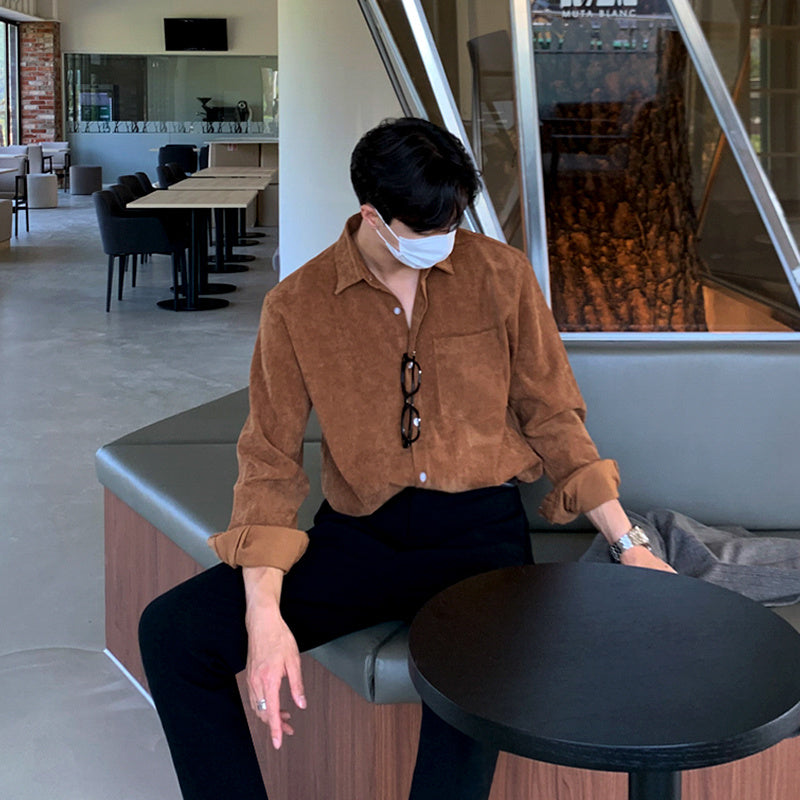 Mark – Retro Corduroy Long-Sleeved Shirt