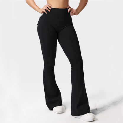 Shirley – Quick-Drying Peach Hip Bell-Bottom Pants