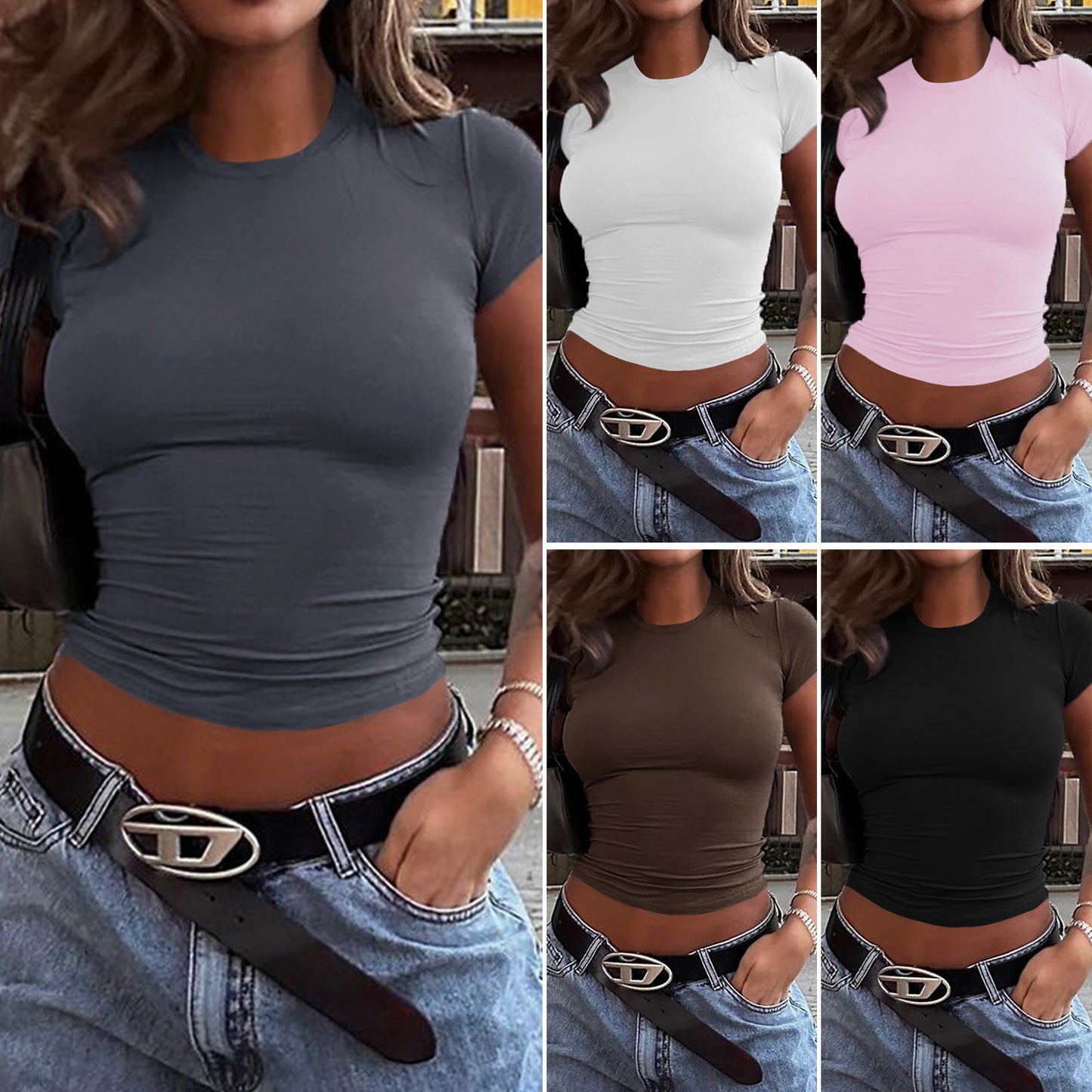 Carol – Slim Fit Midriff-Baring T-shirt